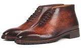 Paul Parkman Men's Ankle Boots in Brown Burnished