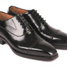 Paul Parkman Polished Leather Goodyear Welted Cap Toe Oxfords in Black