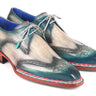 Paul Parkman Norwegian Welted Wingtip Derby Shoes in Blue & Grey