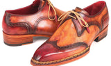 Paul Parkman Norwegian Welted Wingtip Derby Shoes in Red & Camel