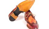 Paul Parkman Norwegian Welted Wingtip Derby Shoes in Red & Camel