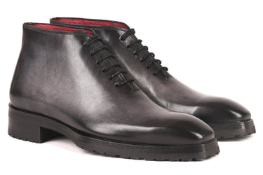 Paul Parkman Men's Ankle Boots in Gray Burnished