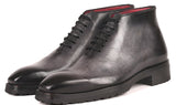 Paul Parkman Men's Ankle Boots in Gray Burnished