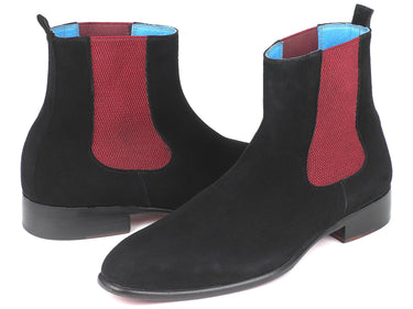 Paul Parkman Men's Suede Chelsea Boots in Black