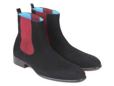 Paul Parkman Men's Suede Chelsea Boots in Black
