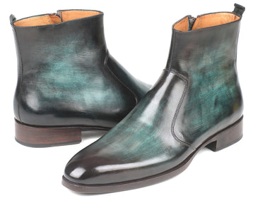 Paul Parkman Men's Side Zipper Boots in Turquoise Burnished