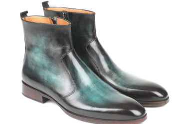 Paul Parkman Men's Side Zipper Boots in Turquoise Burnished