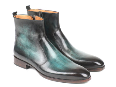 Paul Parkman Men's Side Zipper Boots in Turquoise Burnished