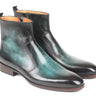 Paul Parkman Men's Side Zipper Boots in Turquoise Burnished in #color_