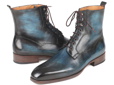 Paul Parkman Men's Leather Boots in Blue & Brown