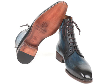 Paul Parkman Men's Leather Boots in Blue & Brown