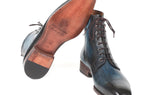 Paul Parkman Men's Leather Boots in Blue & Brown