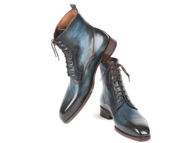 Paul Parkman Men's Leather Boots in Blue & Brown
