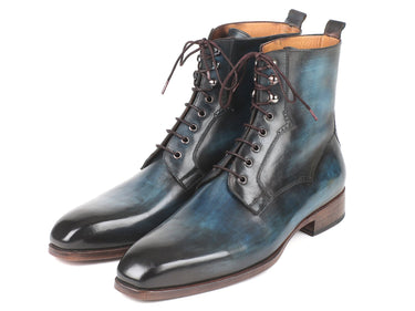 Paul Parkman Men's Leather Boots in Blue & Brown