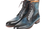 Paul Parkman Men's Leather Boots in Blue & Brown