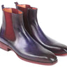 Paul Parkman Men's Leather Chelsea Boots in Navy & Purple