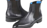 Paul Parkman Men's Leather Chelsea Boots in Black & Gray