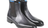 Paul Parkman Men's Leather Chelsea Boots in Black & Gray