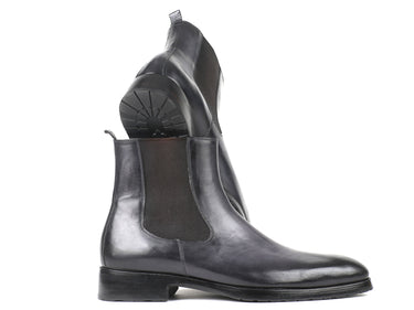 Paul Parkman Men's Leather Chelsea Boots in Black & Gray