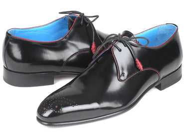 Paul Parkman Men's Medallion Toe Derby Shoes in Black