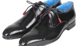 Paul Parkman Men's Medallion Toe Derby Shoes in Black