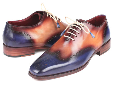 Paul Parkman Men's Wingtip Oxfords in Blue & Camel