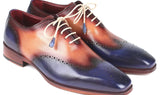 Paul Parkman Men's Wingtip Oxfords in Blue & Camel