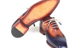 Paul Parkman Men's Wingtip Oxfords in Blue & Camel