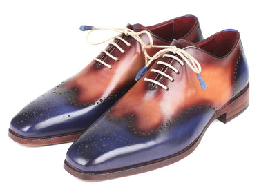 Paul Parkman Men's Wingtip Oxfords in Blue & Camel