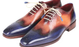 Paul Parkman Men's Wingtip Oxfords in Blue & Camel