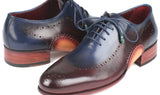 Paul Parkman Men's Opanka Construction Oxfords in Blue & Bordeaux