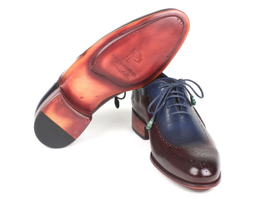 Paul Parkman Men's Opanka Construction Oxfords in Blue & Bordeaux
