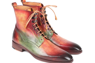 Paul Parkman Men's Leather Boots in Green, Camel & Bordeaux