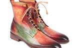 Paul Parkman Men's Leather Boots in Green, Camel & Bordeaux