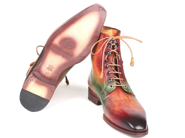 Paul Parkman Men's Leather Boots in Green, Camel & Bordeaux