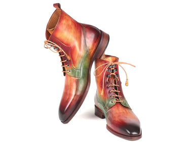 Paul Parkman Men's Leather Boots in Green, Camel & Bordeaux