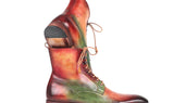 Paul Parkman Men's Leather Boots in Green, Camel & Bordeaux