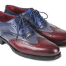 Paul Parkman Men's Wingtip Oxfords Goodyear Welted in Bordeaux, Grey & Blue
