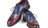 Paul Parkman Men's Wingtip Oxfords Goodyear Welted in Bordeaux, Grey & Blue