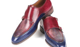 Paul Parkman Men's Double Monkstraps in Blue & Bordeaux