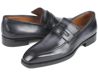 Paul Parkman Men's Goodyear Welted Loafers in Gray Burnished