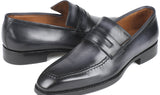 Paul Parkman Men's Goodyear Welted Loafers in Gray Burnished