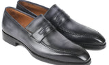 Paul Parkman Men's Goodyear Welted Loafers in Gray Burnished