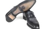 Paul Parkman Men's Goodyear Welted Loafers in Gray Burnished