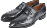 Paul Parkman Men's Goodyear Welted Loafers in Gray Burnished