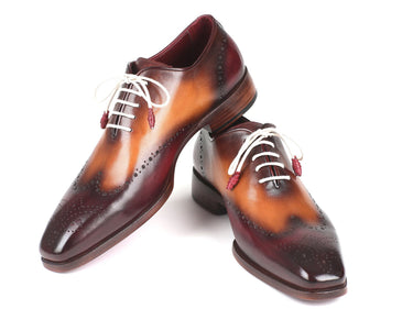 Paul Parkman Men's Wingtip Oxfords in Bordeaux & Camel