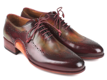 Paul Parkman Men's Opanka Construction Oxfords in Green & Bordeaux