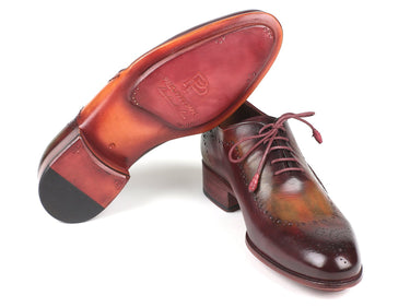 Paul Parkman Men's Opanka Construction Oxfords in Green & Bordeaux