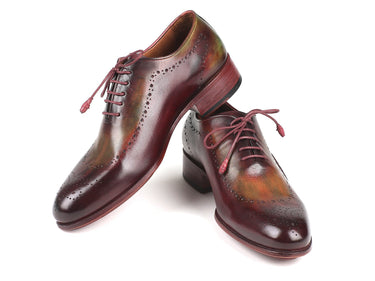 Paul Parkman Men's Opanka Construction Oxfords in Green & Bordeaux