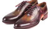 Paul Parkman Men's Opanka Construction Oxfords in Green & Bordeaux